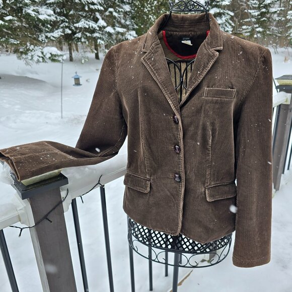 J Crew Brown Corduroy Jacket, size XL, EUC. *** Snowing Not Spotted - Picture 2 of 10